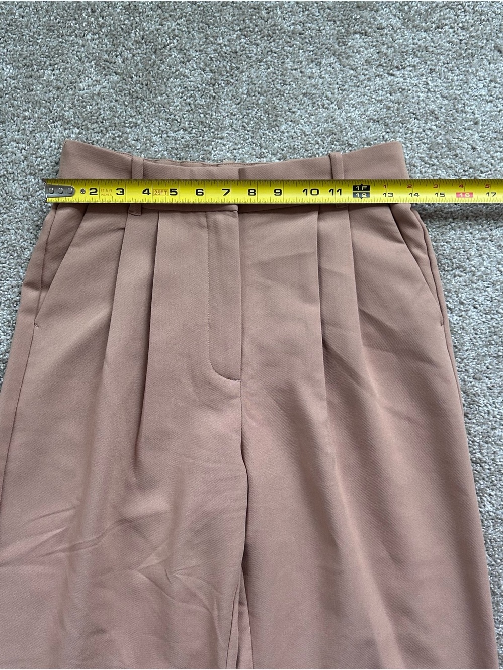 Abercrombie & Fitch Sloane Wide Leg Pants Womens 27 4L Long Tan Pleated Trouser - Picture 5 of 12